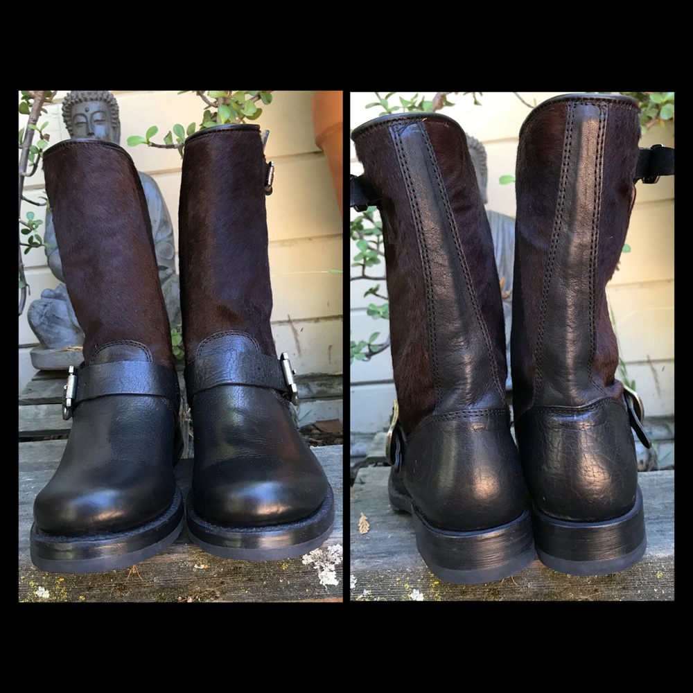 NEW Frye Veronica brown/black calf hair boots - Picture 3 of 8